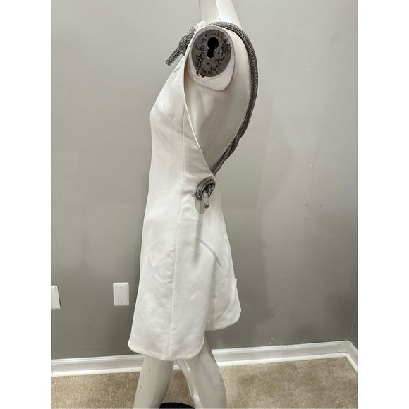 NWT Versace Embellished Rope Mini Shift Dress White Size IT42 / US6 $5900 - Picture 7 of 13